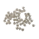 Pack of 50 Silver Spacer Bail Beads Tube Charms Pendants Jewelry Making Findings