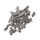 Pack of 50 Antique Silver Spacer Bail Beads Tube Charms Pendants Jewelry Making