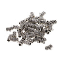 Pack of 50 Antique Silver Spacer Bail Beads Tube Charms Pendants Jewelry Making