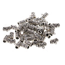 Pack of 50 Antique Silver Spacer Bail Beads Tube Charms Pendants Jewelry Making