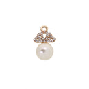Pack of 10 Crown Pearl Charms for Bracelet Necklace Earring Jewelry Making