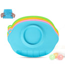 Foldable Adsorbed Design Food-Grade Silicone Baby Placemat Clean Convenient Food Mat Blue