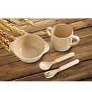 Eco-Friendly Rice Husk Fiber 4PCS Baby Tableware Cutlery Baby Feeding Set
