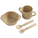 Eco-Friendly Rice Husk Fiber 4PCS Baby Tableware Cutlery Baby Feeding Set