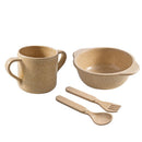 Eco-Friendly Rice Husk Fiber 4PCS Baby Tableware Cutlery Baby Feeding Set