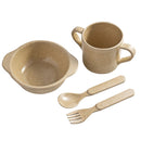 Eco-Friendly Rice Husk Fiber 4PCS Baby Tableware Cutlery Baby Feeding Set