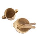 Eco-Friendly Rice Husk Fiber 4PCS Baby Tableware Cutlery Baby Feeding Set