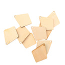 Pack of 10 Quadrangle Wood Shapes Charms for DIY Woodcrafts