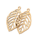 Pack of 10 Hollow Out Leaves Wood Shapes Wood Charms for Woodcrafts