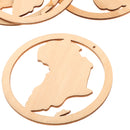 Pack of 10 Africa Map Wood Shapes for Crafts DIY Woodcrafts Decorations Unfinished