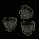 10x Lucid Plastic Tealight Cups Love Heart Candle Mold Wax Containers