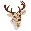 Cloth Fabric Sequined Deer Patch Applique For Embroidery Sewing Craft Supplies