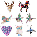 Cloth Fabric Sequined Deer Patch Applique For Embroidery Sewing Craft Supplies