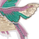 Sequined Bird Patch Applique for Sewing Embroidery Crafts Left