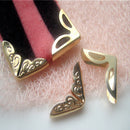 50pcs/pack Antique Gold Plain Bow Metal Collar Corner Protectors