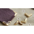 50pcs/pack Antique Gold Plain Bow Metal Collar Corner Protectors