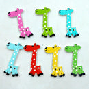 Pack of 50 Assorted Giraffe Shape Decorative Wooden Buttons for Sewing and Crafts