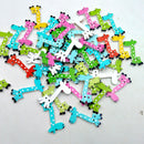 Pack of 50 Assorted Giraffe Shape Decorative Wooden Buttons for Sewing and Crafts