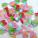 Pack of 50 Assorted Butterfly Wooden Buttons Decoration Flat Back for Sewing and Crafts