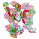 Pack of 50 Assorted Butterfly Wooden Buttons Decoration Flat Back for Sewing and Crafts