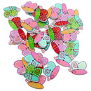Pack of 50 Assorted Butterfly Wooden Buttons Decoration Flat Back for Sewing and Crafts