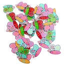 Pack of 50 Assorted Butterfly Wooden Buttons Decoration Flat Back for Sewing and Crafts