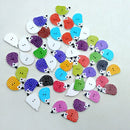 Pack of 100 Colorful Hedgehog Wooden Buttons for Sewing and Crafts