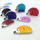 Pack of 100 Colorful Hedgehog Wooden Buttons for Sewing and Crafts