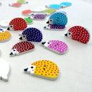 Pack of 100 Colorful Hedgehog Wooden Buttons for Sewing and Crafts