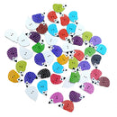 Pack of 100 Colorful Hedgehog Wooden Buttons for Sewing and Crafts