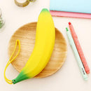 Yellow Banana Silicone Coin Purse or Pencil Case Zipped Fruit Bag