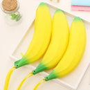 Yellow Banana Silicone Coin Purse or Pencil Case Zipped Fruit Bag