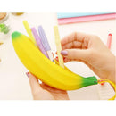 Yellow Banana Silicone Coin Purse or Pencil Case Zipped Fruit Bag