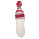 Infant Baby Silicone Feeding With Spoon Feeder Food Rice Cereal Bottle Pink