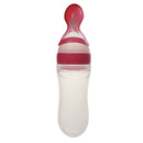 Infant Baby Silicone Feeding With Spoon Feeder Food Rice Cereal Bottle Pink