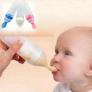 Infant Baby Silicone Feeding With Spoon Feeder Food Rice Cereal Bottle Pink