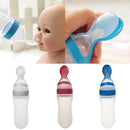 Infant Baby Silicone Feeding With Spoon Feeder Food Rice Cereal Bottle Pink