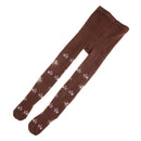 Plain Girls Winter Warm Full Length Cotton Kids Leggings Children Sock Tights Coffee