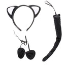 Halloween Party Cartoon Animal Ear Headband Tail Collar Cat Black 2