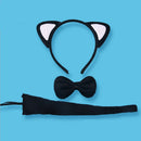 Halloween Party Cartoon Animal Ear Headband Tail Collar Cat Black 2