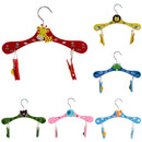 Kids Children Coat Clothes Skirt Shirt Hanging Wooden Cartoon Creative Hanger With 2 Clip Red