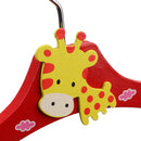 Kids Children Coat Clothes Skirt Shirt Hanging Wooden Cartoon Creative Hanger With 2 Clip Red