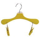 Kids Children Coat Clothes Skirt Shirt Hanging Wooden Cartoon Creative Hanger With 2 Clip Yellow