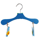 Kids Children Coat Clothes Skirt Shirt Hanging Wooden Cartoon Creative Hanger With 2 Clip Blue