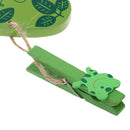Kids Children Coat Clothes Skirt Shirt Hanging Wooden Cartoon Creative Hanger With 2 Clip Green