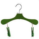 Kids Children Coat Clothes Skirt Shirt Hanging Wooden Cartoon Creative Hanger With 2 Clip Green