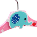 Kids Children Coat Clothes Skirt Shirt Hanging Wooden Cartoon Creative Hanger With 2 Clip Pink