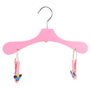 Kids Children Coat Clothes Skirt Shirt Hanging Wooden Cartoon Creative Hanger With 2 Clip Pink