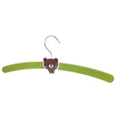 Kids Baby Clothes Garments Trousers Shirt Skirt Safe Holder Hanging Accessory Wooden Cute Cartoon Design Hanger Green
