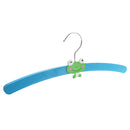 Kids Baby Clothes Garments Trousers Shirt Skirt Safe Holder Hanging Accessory Wooden Cute Cartoon Design Hanger Blue